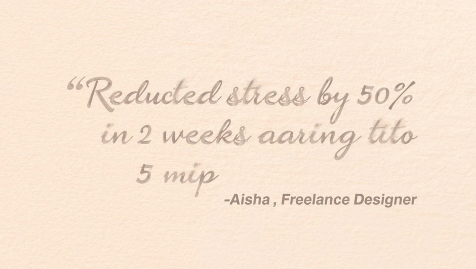 Aisha reduced stress 50 with Vital-Mag.net mindfulness tip